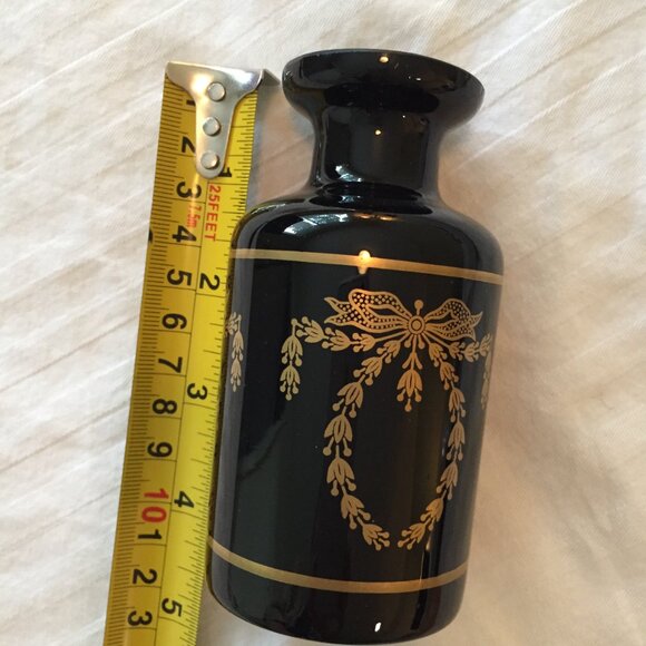 PV France Portieux Vallerysthal French Black Glass Vanity Set 2 Perfume Bottles - Picture 10 of 16